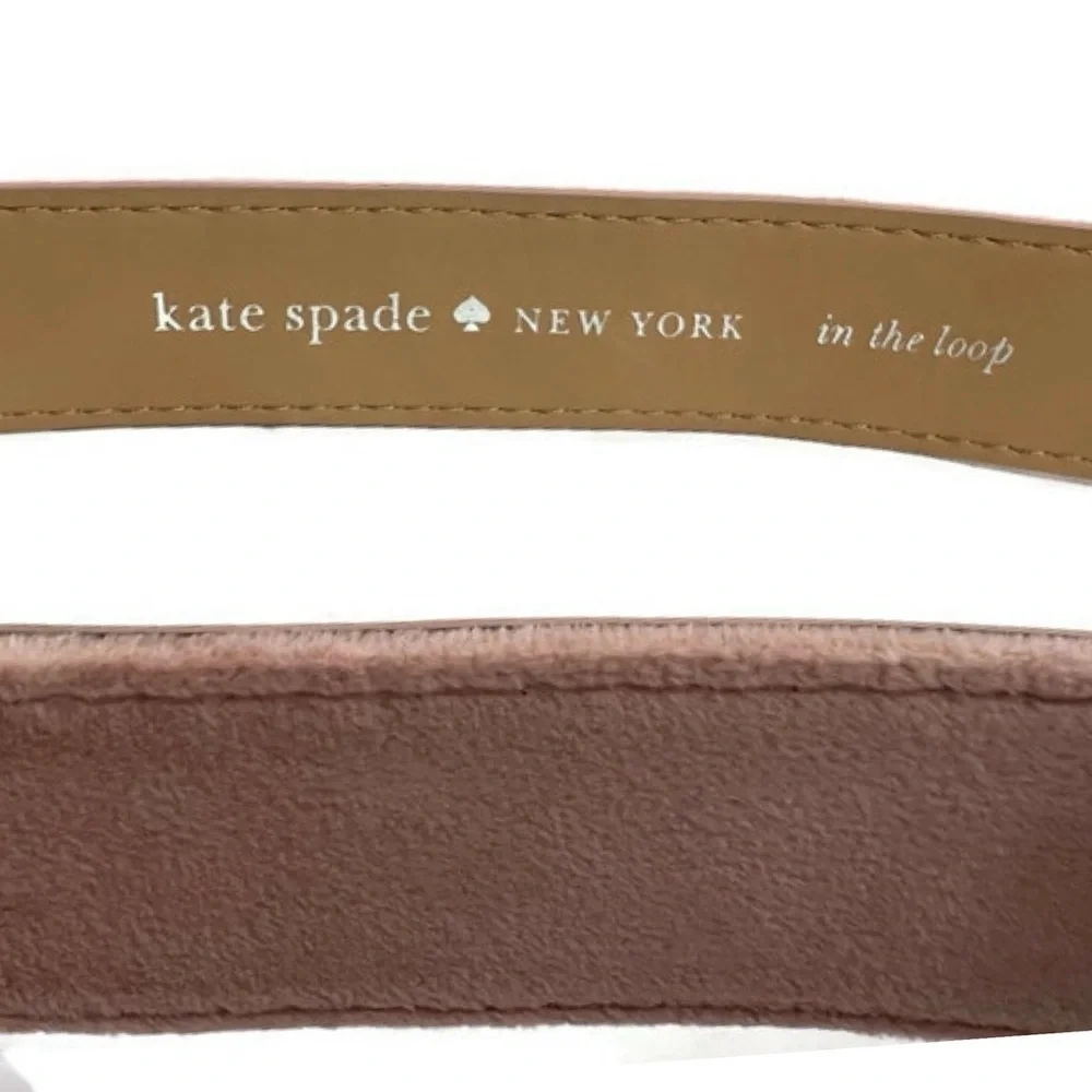 Kate Spade Heart Belt Rhinestone Crystals Pink Suede Size Small Medium Belt